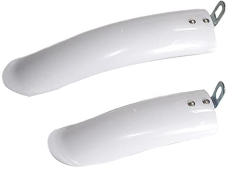 2 Stück Klappbare Fahrrad-Schutzbleche, Kotflügel, vorne und hinten, Fahrradteile, weiß, 35,6 cm, 35,6 cm