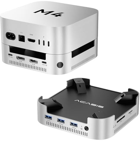 ACASIS M001PRO 40G Mac mini M4 Dock & Stand, Dual-Bay NVMe SSD-Gehäuse | 40Gbps, 2x M.2 Slots (RAID 0/1/JBOD), 2x DP 4K@60Hz, SD/TF 4.0, aktive Kühlung, 30W PD, ohne SSD enthalten
