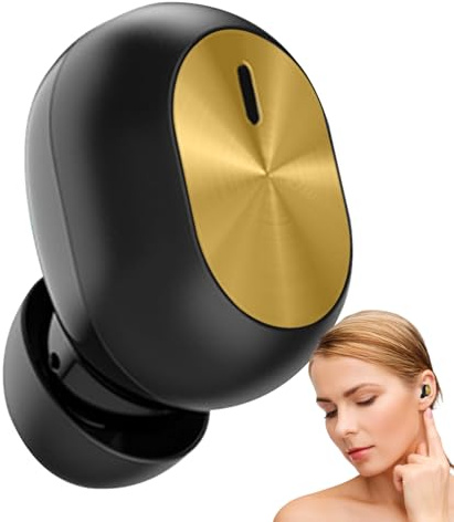 Auricolare singolo – Auricolare senza fili | Auricolare invisibile per telefono cellulare, auricolare compatto per smartphone, ideale per ascoltare audiolibri, guida in, leggero mono