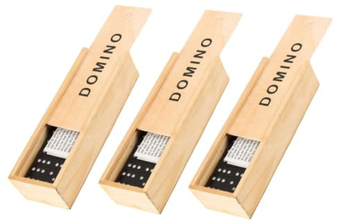 WEKAMOS 3 Sätze Teiliges Holz Domino Set mit Eleganter Aufbewahrungsbox Vielseitiges Familienspiel und Bausteine Leichtes Reisespiel für Ab Jahren Pädagogisches Gesellschaftsspiel für