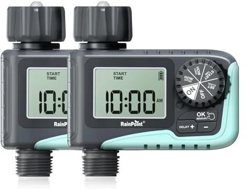 YVAAASIYC Timer for irrigatore, Timer for irrigazione programmabile for Tubo da Giardino, for Flessibile Esterno con Pioggia, Confezione 2