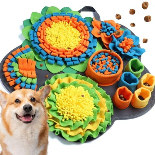PetGens Hund Schnüffelteppich, Schnüffelteppich für Hunde Waschbar Schnüffelmatte Trainingsmatte Riechen Trainieren für kleine und mittelgroße Hunde