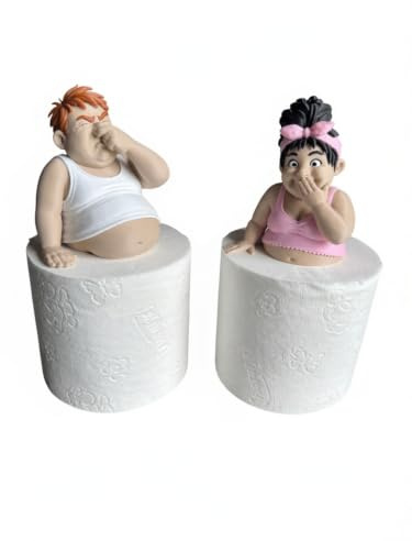 Lustiges Toilettenrollenhalter Paar | Mann & Frau auf Klopapierrolle | Badezimmer Deko Idee| Witziges WC Geschenk | 3D Druck Figur Set