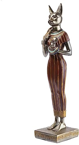 lachineuse - Statuetta Bastet 31 cm - Dea egizia - Statua Decorativa dell'Antico Egitto - Statuina a Forma di Testa di Gatto egizio - Idea Regalo Decorativa Originale - Decorazione d'interni