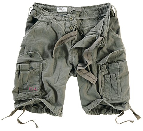 Surplus Raw Vintage Airborne Vintage Herren Cargo Shorts, Oliv, M