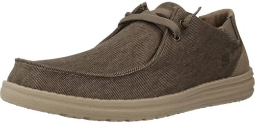 Skechers MELSON RAYMON, Zapatillas para Hombre, Khaki Canvas, 43 EU