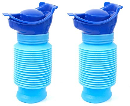 Mu Mianhua Notfall-Urinal, für Reisen, schrumpfbar, persönliche mobile Toilette, tragbar, tragbar, Töpfchen für Erwachsene, 750 ml, 2 Stück