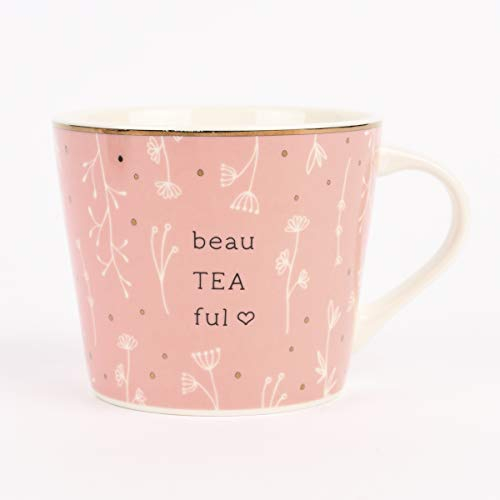 Grafik-Werkstatt Werkstatt Kaffee-Tasse mit 100% Echtgold | Porzellan Tasse | 420 ml | beauTEAful, 61492, Rosa