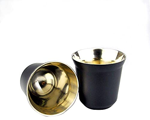 ANCLLO - Bicchiere da caffè in Acciaio Inox a Doppia Parete Tazza Birra Bicchieri per Bere Bere-Campeggio Escursioni,Anti-scottatura, Antiscivolo,compatta, Portatile,per conservare Il Calore (Nero)