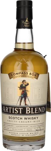 COMPASS BOX - Artist Blend - Blended Whisky Écossais - 43% Alcool - Origine : Écosse - Notes de Vanille& Epices - A déguster pur - 70 cl