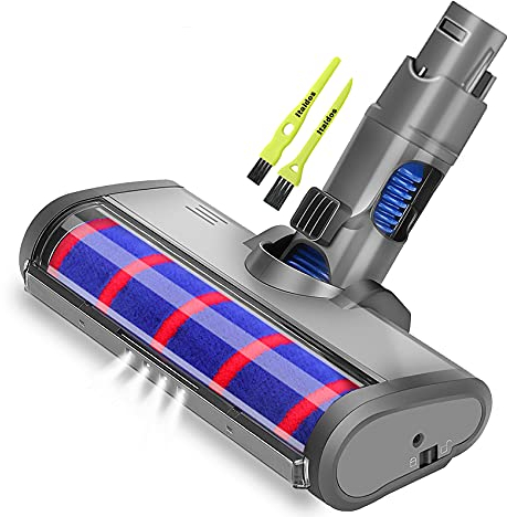 Italdos Turbinendüse Elektrische Bürste kompatibel für Dyson V6 DC58 DC59 DC61 DC62 Parkettbürste mit Weiche Rollen geeignet für Harte Böden automatischem LED-Licht Einfache Reinigung Quick Release