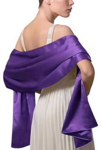 LumiSyne Damen Satin Chiffon Festlich Stola Schal Einfarbiger Leichter Schalverpackung Für Braut Brautjungfer Hochzeit Abendkleid Abschlussball