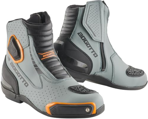 Bogotto Cartagena Stivali da moto traforati, grigio/nero/arancione, 45