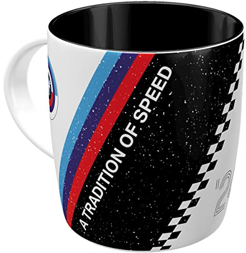 Nostalgic-Art Tazza da caffè retrò, 330 ml, Official License Product (OLP), BMW Motorsport – Tradition Of Speed – Idee regalo per amanti BMW, tazza in ceramica, design vintage