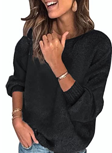 heekpek Pull Femme Chic Hiver Chaud Pas Cher Rayé Ample Mode Pullover | Col Rond Hauts Manche Longue Pull Tricoté