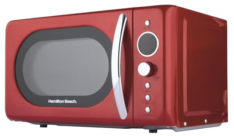 Hamilton Beach Microwave, 20L, 700W, Retro, Digital LED Display, 8 Pre-set Programs, Express Cooking, Weight Defrost, 60 Min Timer, Child Lock, Compact Design, Red - HB70H20R.