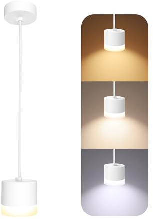 SSC-LUXon Design Deckenleuchte VORA matt weiß - moderne Pendelleuchte Esstisch mit Leuchtring inkl. GX53 Lampe warmweiß 3W