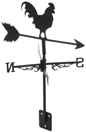 FONDOTIN Girouette Décorative en Métal Indicateur Direction Vent pour Jardin Terrasse Fixée Au Sol Ou Toit