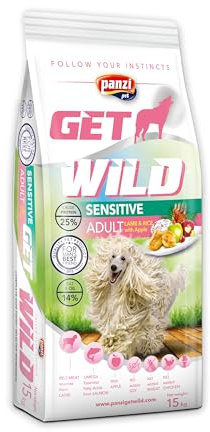 Panzi Pet - Get Wild Sensitive 15 kg - Hundefutter ohne Huhn - Für empfindliche Erwachsene Hunde - Lammgeschmack