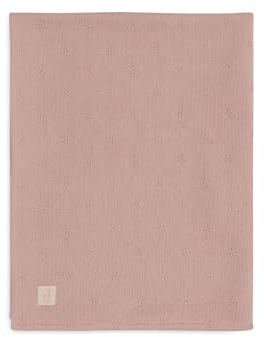 Jollein Babydecke Cosy Knit, Wild Rose - Velvet - 75x100cm - 60% Baumwolle, 40% Acryl, Innenseite 100% Polyester - Für Babywiege - 2.0 TOG - Oeko-TEX Zertifiziert - Strickmuster