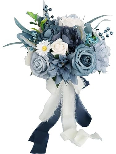Blaue Rosensträuße, perfekt für Hochzeiten, Abschlussfeiern, Partys und mehr, künstliche Blumen für Heimdekoration, ideal für Geburtstage und Jubiläen