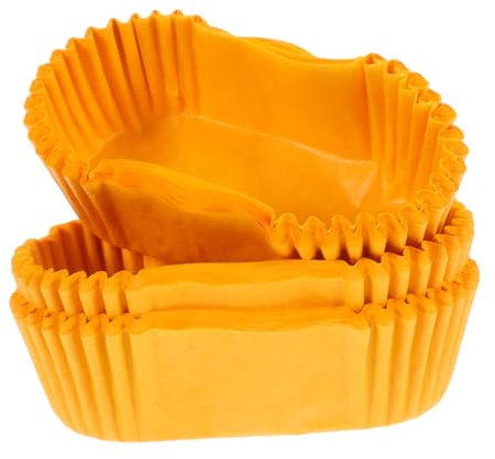 KICHOUSE Ovale Kuchenpapierschale 1000 Gelbe Backförmchen Farbvariation Bootsform Papier-muffinförmchen