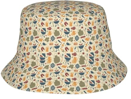 Bucket Hat, Barbecue and Grill Bucket Hat for Men Women, Outdoor Sun Hat for Beach, Golf, Fishing, Travel Black