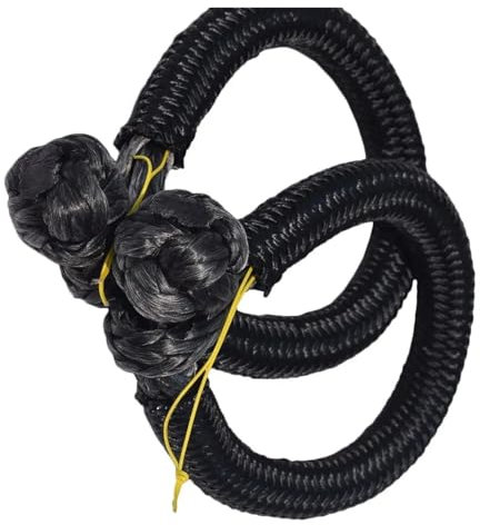 HUANGSHIJUNOUS 2er-Pack 9 mm x 120 mm schwarzer synthetischer weicher Schäkel for die Bergung von Booten, UTV, SUV, 4X4-LKW zusammen mit einem Bergungsseil