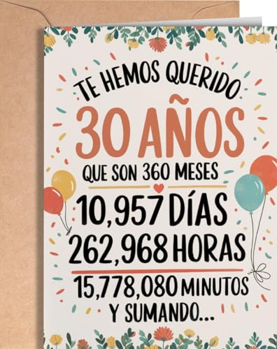 Tarjeta de 30 Cumpleaños - Tarjeta de Felicitación Graciosa para alguien que cumple 30 años - Regalo Original para 30 Cumpleaños para él, ella, hombre, mujer, mejor amigo, amiga - EU 84