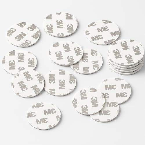 ARIATI Pack of 20 Double-Sided Sticky Pads –Round Adhesive Mounting Pads, Heavy Duty & Waterproof, 25mm Foam Pads for Wall, Car, Bathroom & Indoor Use