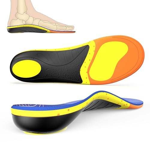 Bukihome Schuheinlagen Orthopädische für Metatarsalgie – Einlagen schuhe mit Fußgewölbestütze für Plattfüße mit dicker Polsterung und dreilagiger Stoßdämpfung zur Linderung von Plantarfasziitis