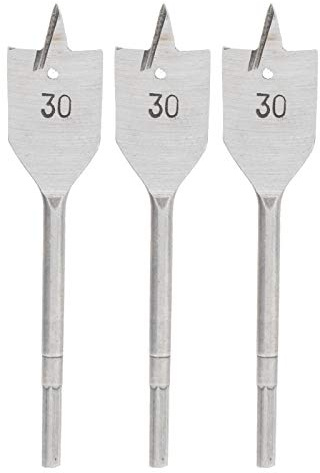 Hyuduo Durable 30 Mm Flat Wooden Drill -bit for Clean and Round Holes in Wood, Replacement Drill, Pack of 3