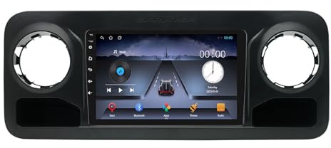 Estéreo de coche doble DIN, pantalla táctil de 10 pulgadas, Android 13, Bluetooth, control de voz, Carplay, Wifi, conectividad mejorada para Mercedes Benz Sprinter 2018-2022