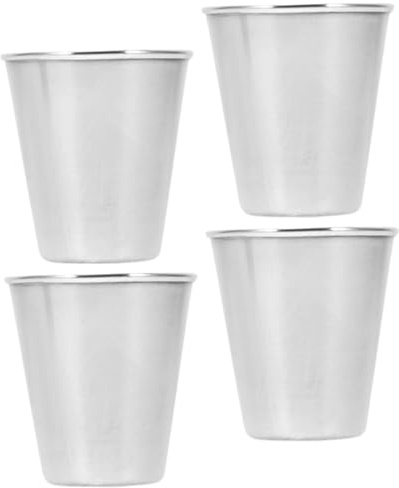 FUNNETOYU Lot de 4 Gobelets Inox Garçon et Filles en Acier Inoxydable 70ml, Gobelet Isotherme Résistant Anti-chute, pour Camping et Boissons Froides