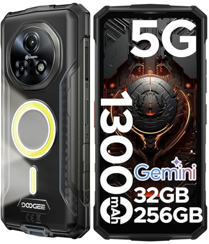 DOOGEE Fire 7 Pro Móvil Rugerizado 6,6 IPS/90Hz 13000mAh/33W, 32GB+256GB/2TB Android 15 Movil Indestructible, Cámara 64MP+20MP+16MP/Lámpara de 1200LM/NFC/OTG/Face ID/GPS/Movil Irrompible 2025