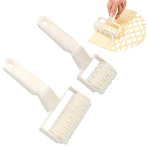 UZEXYO Lattice Pastry Cutter Dough Roller Set of 2 Pie Top Crust Maker for Baking Cookie and Pizza Decorations Kitchen Gadget