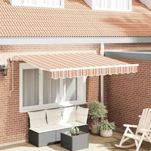 Qnhdfrt Gelenkarmmarkise 350x200 cm Mehrfarbig aus robustem Aluminium und wetterfestem Polyesterstoff Modernes Design für Balkon Terrasse und Garten