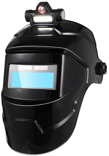 Welding Helmet Half Mask with 8 Level Shading, PP, Large Screen | Black Shell, Smart Filters, Adjustable Headgear, Breathable Padding, Portable, Head-Mounted Fit for Arc Work Outdoors