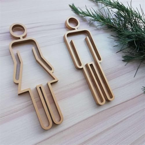 Männer & Frauen Symbol Toilettenschild, WC-Schild, Schild für Toilette Badezimmer Kleiderschrank WC(Gold)