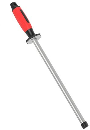 Fdit Adamas Eisen-Abziehstahl, Schärfstab mit Ergonomischem Griff für Köche und Heimschneider, 20-Grad-Winkel-Messerschärfer für die Klingenpflege (12 Zoll)