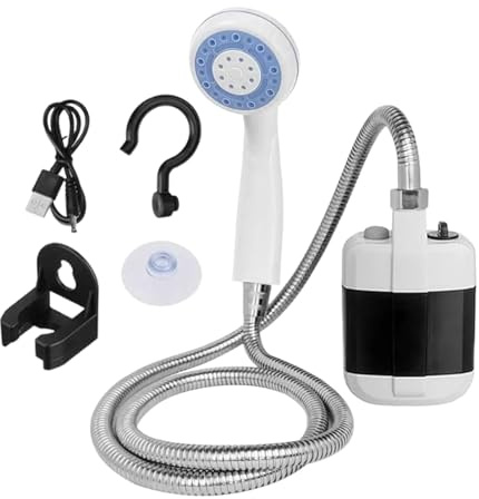 Campingdusch - bärbar resedusch, bärbar elektrisk spruta | uppladdningsbar ABS-design, 1 800 mAh batteri, 1,5 m, halkfritt handtag, rengöring av husdjur