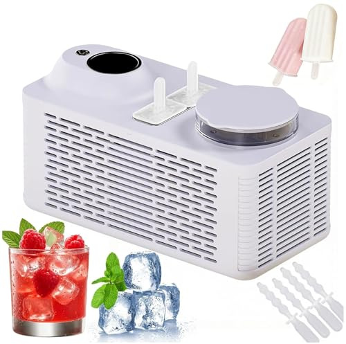 Mini máquina para hacer paletas de hielo, portátil para hacer polos de hielo con 14 moldes, hace 2 paletas en 25 minutos, perfecta para el hogar, coche, camping, oficina