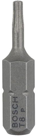 Bosch Professional Bit Extra-Hart für Innen-Torx-Schrauben (T8, Länge: 25 mm, 3 Stück), 2607001601