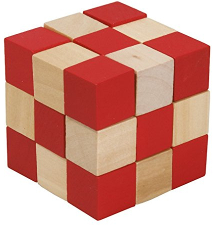 Fridolin 17422 - Schlangenwürfel, natur/rot