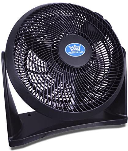 Prem-i-air Black 12 Inch (30 cm) Powerful Cooling Cold AirHigh Velocity Floor or Wall Mountable Air Circulator with 3 Airflow Speed Settings, Quiet Operation For Use in Homes and Offices