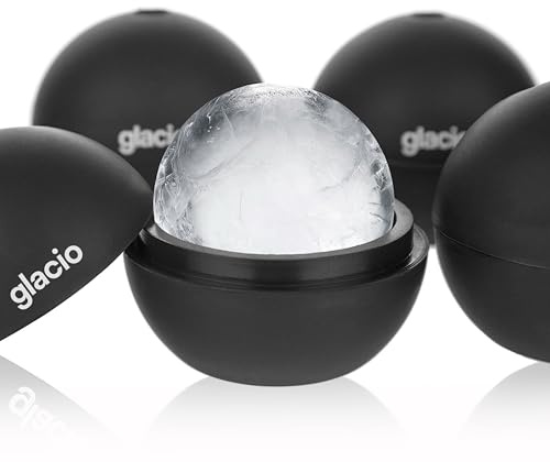 Round Ice Cube Molds – Large Whiskey Ice Ball Maker | BPA-Free Silicone Sphere Mold for Bourbon Cocktails Scotch & Home Bar | Slow-Melting Ice Balls