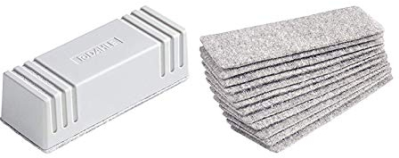 Dahle Whiteboard Löscher 95099 (Magnetischer Wischer für Trockenreinigung auf Vielen Oberflächen) (Wischer inkl.1 Filzstreifen + 12 Filzstreifen Zum nachfüllen) 2 - Pack
