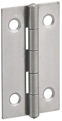 THIRARD - Charnière de Porte de Meuble - Acier Décapé - Nœud Roulé - Idéale pour Portes Légères - Installation Facile avec 3 Trous de Fixation - 50 x 30 mm