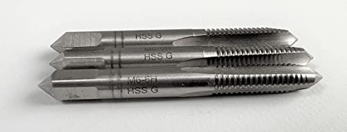 Hand-Gewindebohrersatz M6 3-teilig HSS DIN 352 Gewindebohrer Handgewindebohrer