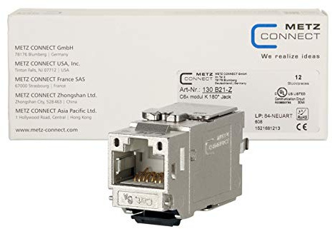 METZ CONNECT Cat 6A Keystone Modul 180° Buchse (12 Stück) 130B21-Z